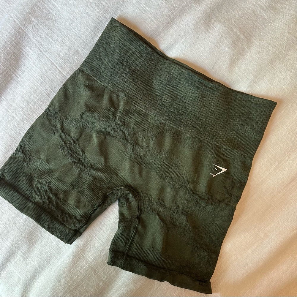 Gymshark green camo shorts size small